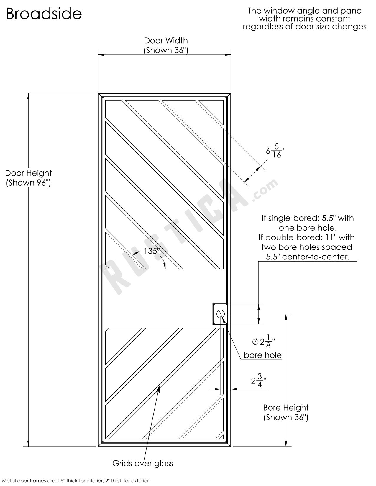 Broadside Door With Sidelights and Transom Rustica